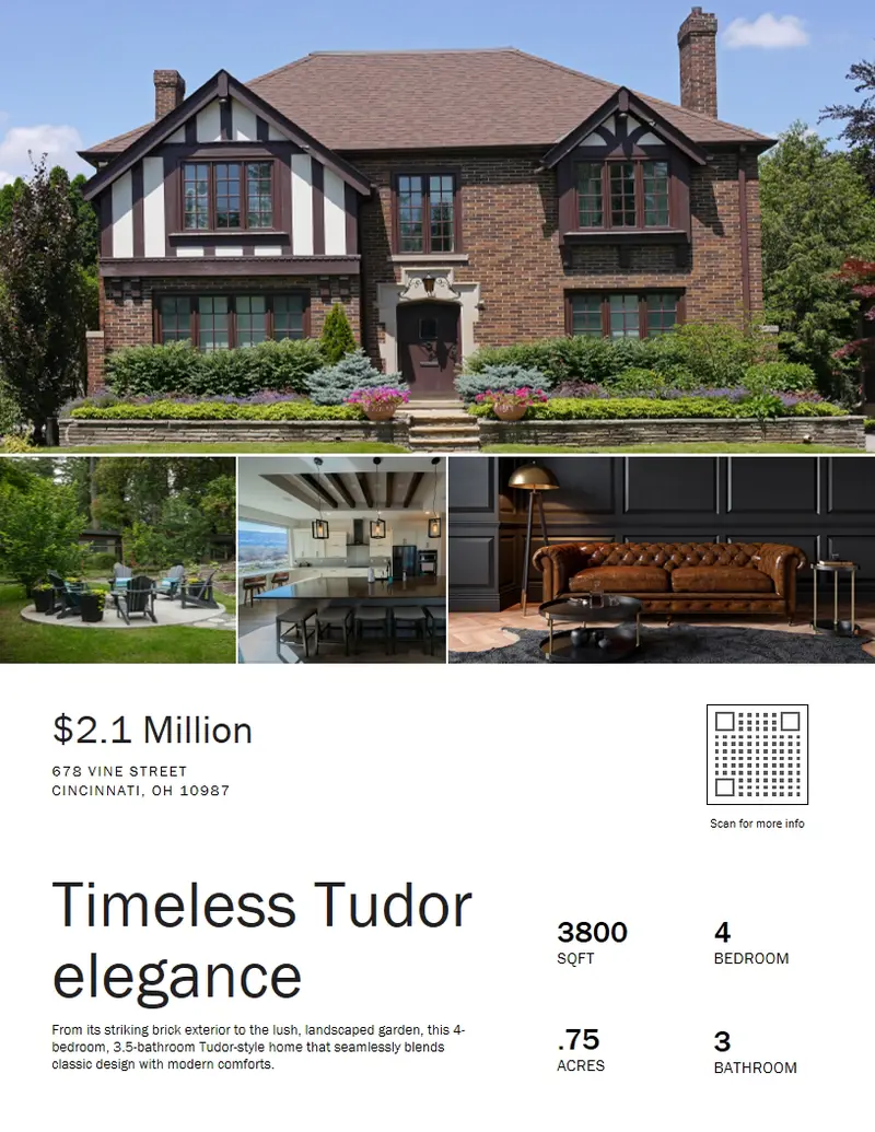 Simple classic real estate flyer White modern, simple, minimalistic, elegant, photographic