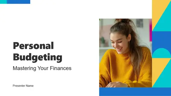 Modern personal budgeting presentation white modern color block shapes