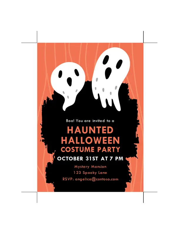 Ghostly Halloween party invite whimsical-color-block