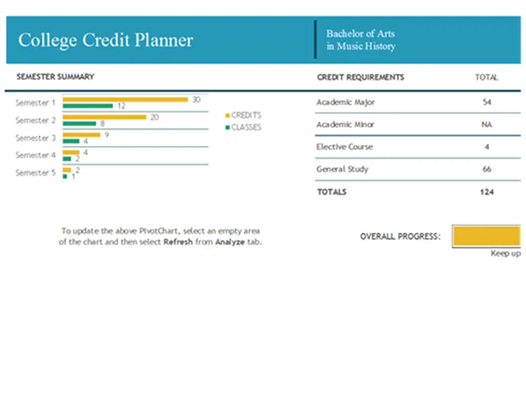 College credit planner modern-simple