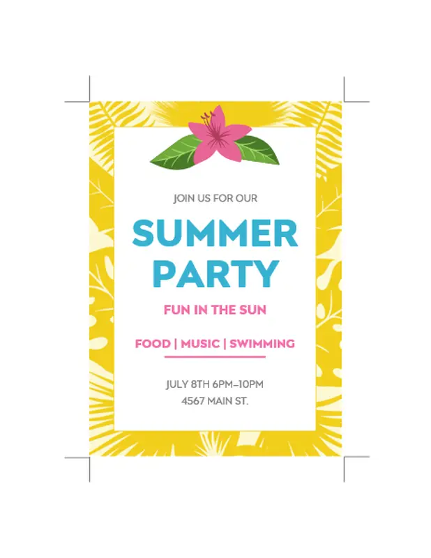 Summer invitations vintage retro