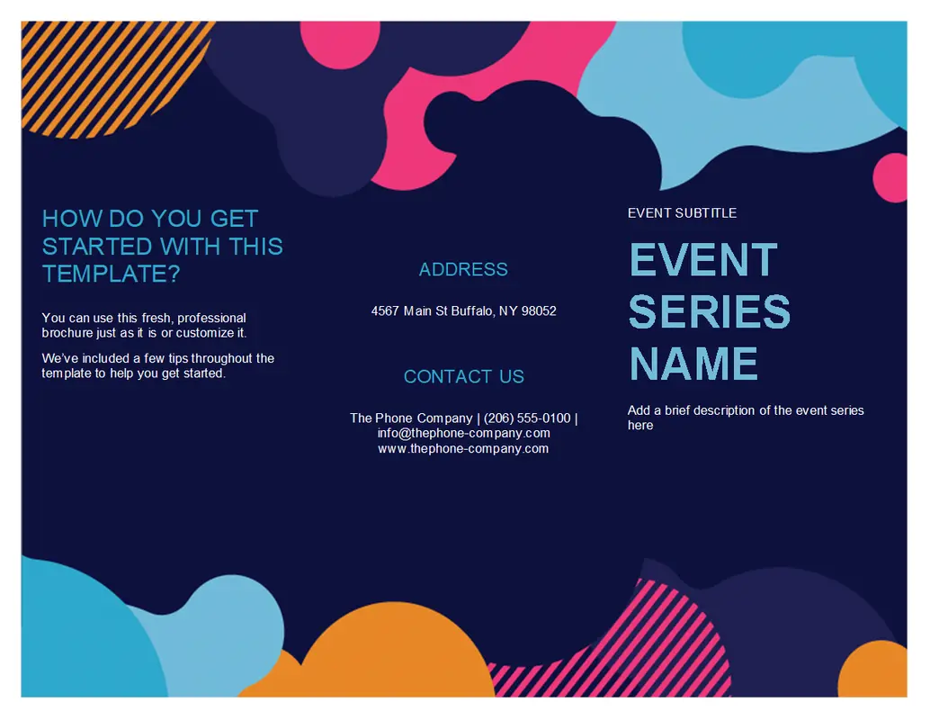 Vivid shapes event brochure  modern-color-block