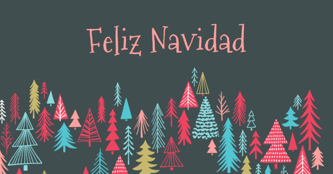 Feliz Navidad green whimsical-line