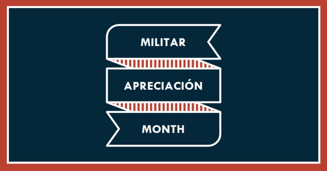 Celebración del mes de la apreciación militar blue modern-simple