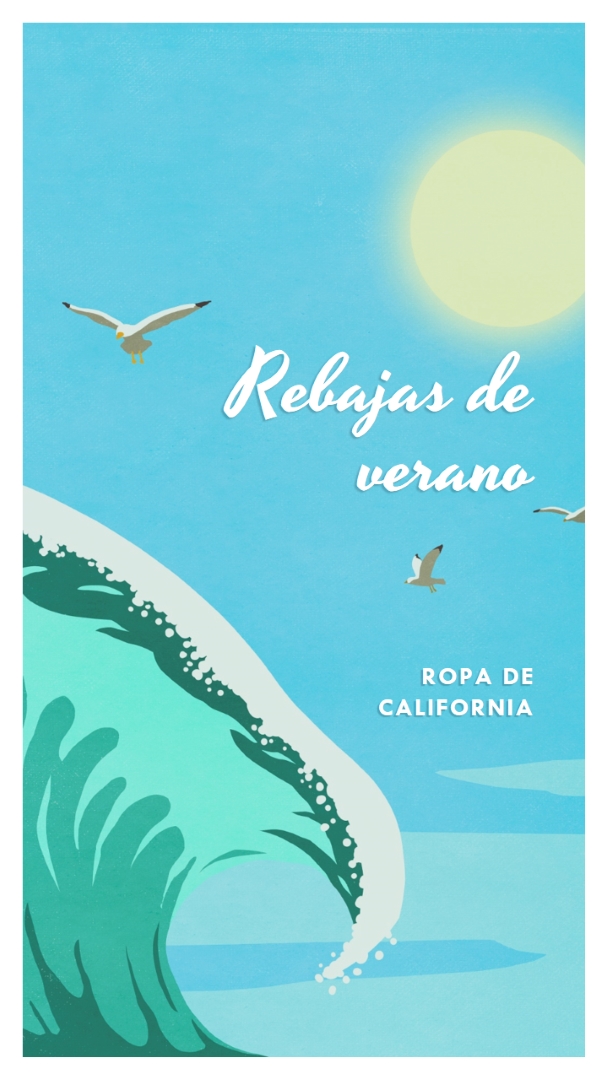 Anuncio de oferta de verano blue vintage-retro