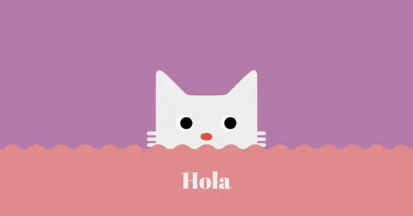 Hola red cute,simple,cat,neutral,bright,fun
