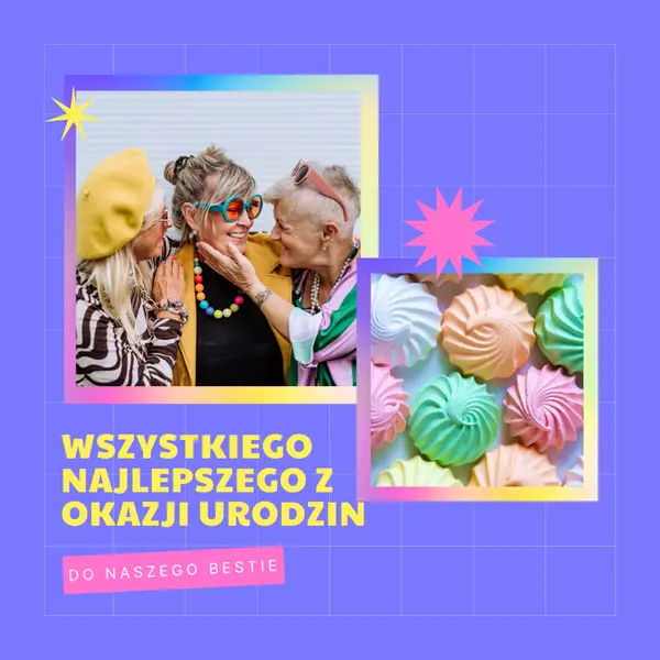 Wszystkiego najlepszego, bestie purple bold,bright,geometric