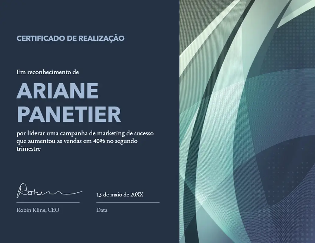 Certificado de realização modern-geometric